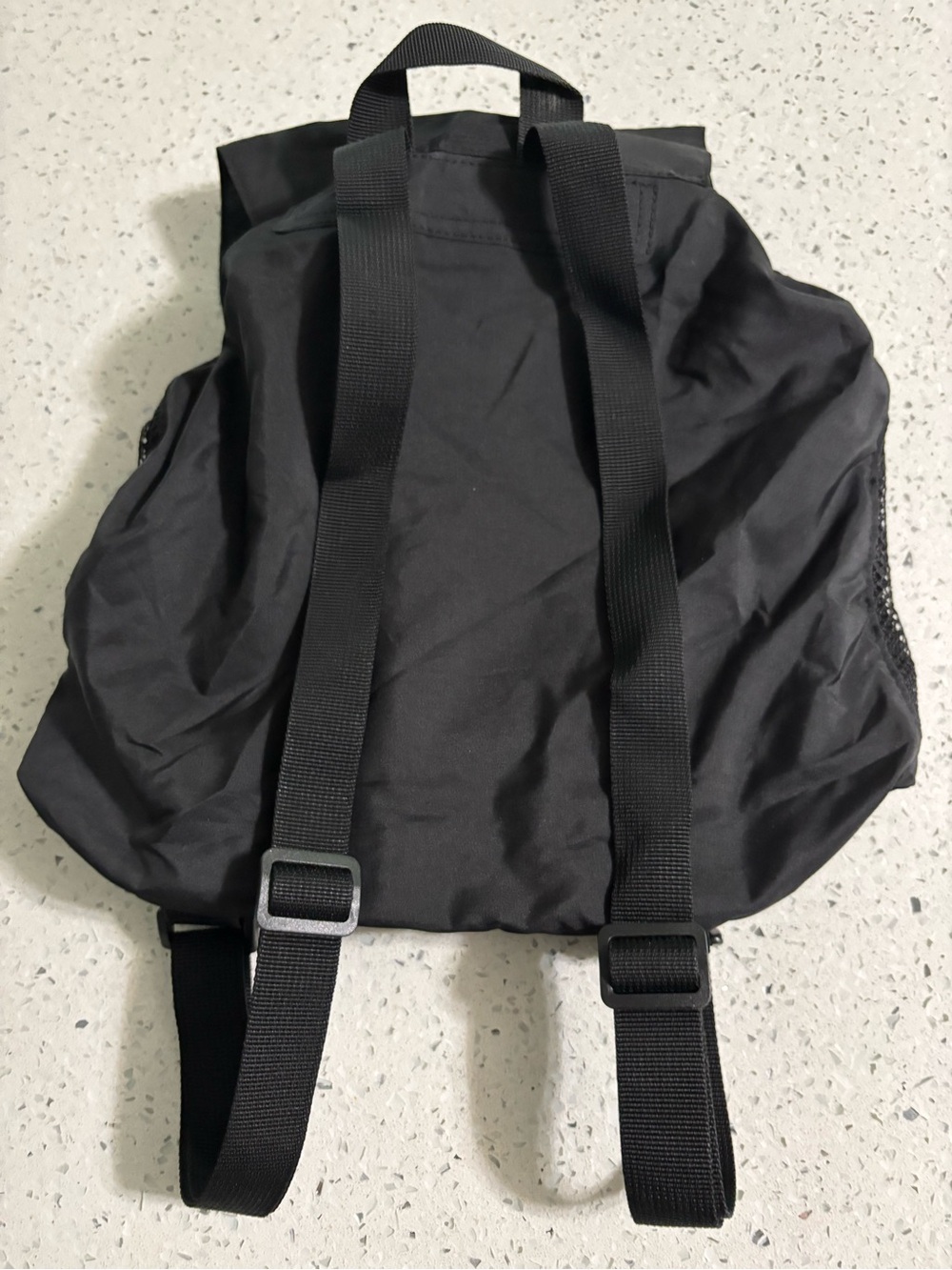 PINK Black Mesh Drawstring Backpack New - Picture 3 of 3
